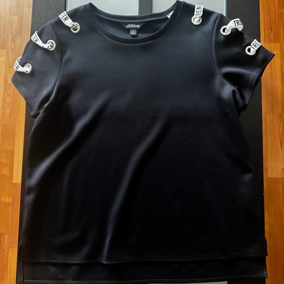 Black Embellished Short- Sleeve Top - Picture 1 of 2